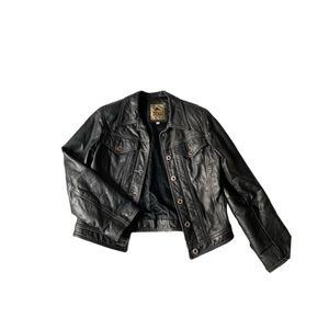 Black leather coat